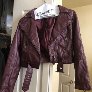 Maroon H&M moto jacket